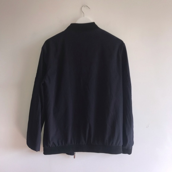 Navy Bomber Jacket with Baseball Collar - Picture 11 of 11